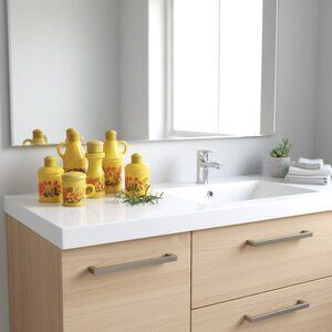 Set of 6 Avon Pennsylvania Dutch Patchwork Bottles–1970s Harvest Gold SHIPS FREE